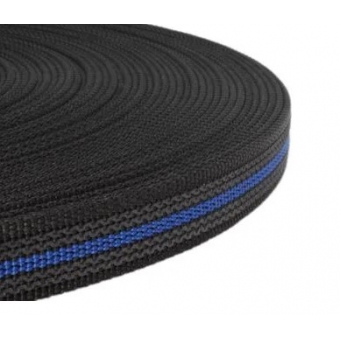 PPM band met rubber profiel 20 mm zwart met blauw